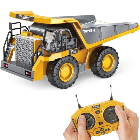 1047 Children 2.4G ,9CH Remote Control Model Car Toys Dump Truck Vehicle Christmas Birthday Gifts,1 Battery