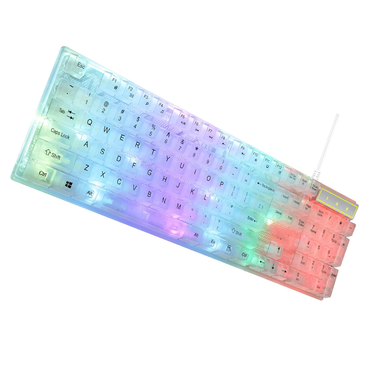 104Key RGBs Gaming Keyboards with Adjustable Backlight USB Cord Floating Keycaps Waterproof Dustproof for and