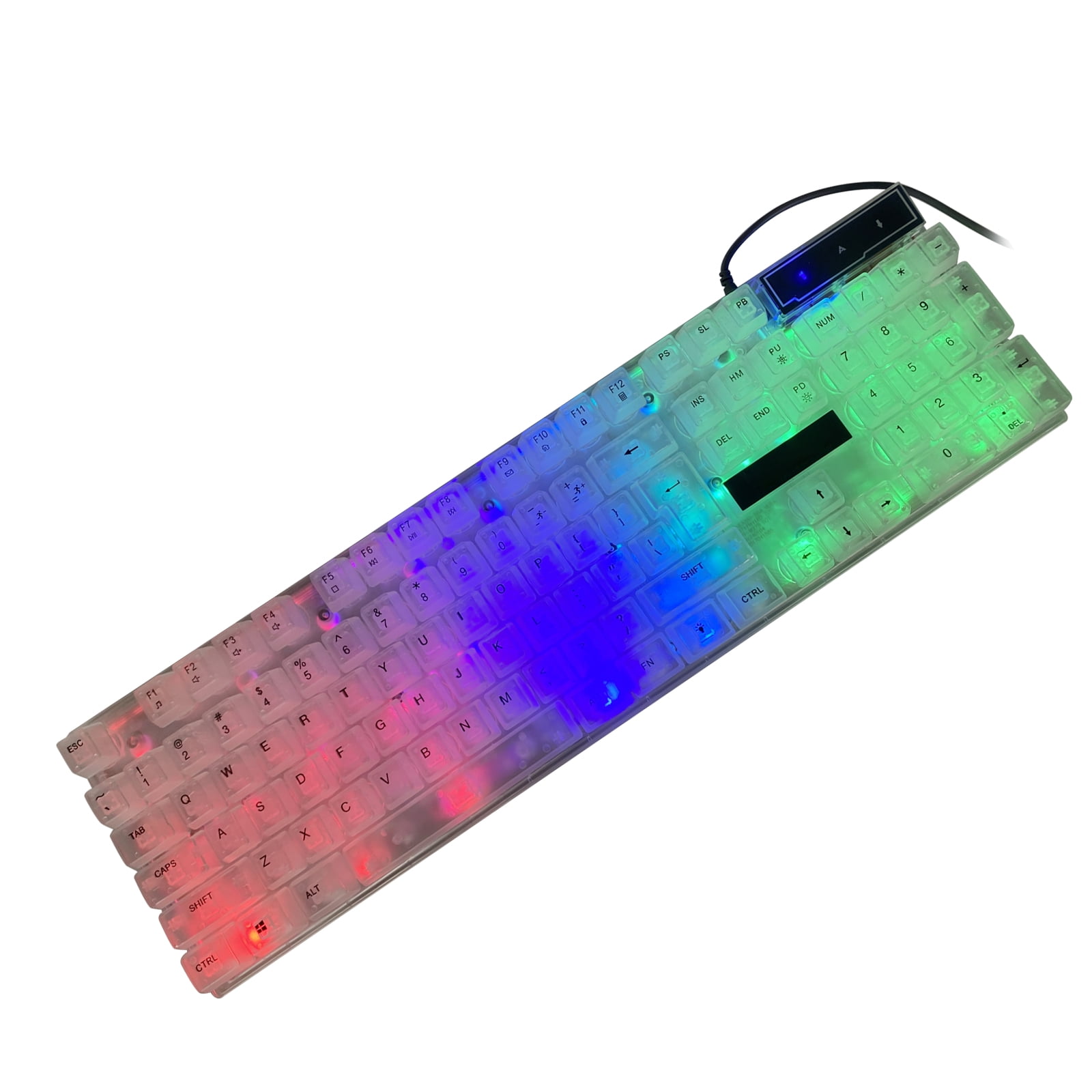 104Key RGBs Gaming Keyboards with Adjustable Backlight USB Cord Floating Keycaps Waterproof Dustproof for and
