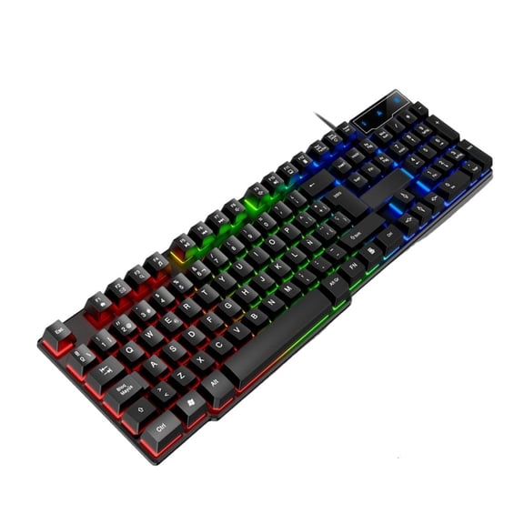 104Key USB Cord Keyboards RGBs Lighting Floating Splash Protections Mechanical Feel for All Computer Users