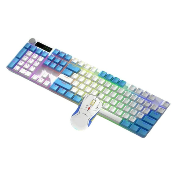 104Keys Lighting Mechanical Keyboards and Mouse Cored Combo, 1.5m Cable for Gaming and Office Use