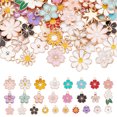 thumbnail image 1 of 104Pcs 26 Style Alloy Enamel Pendants with Crystal Rhinestone Flower Light Gold Mixed Color 4pcs/style, 1 of 7