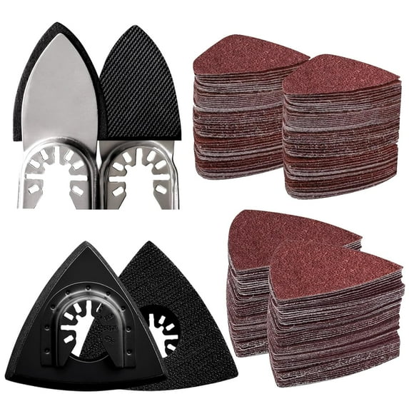 104Pcs Oscillating Tool Detail Sanding Pads, 100Pcs Sandpaper