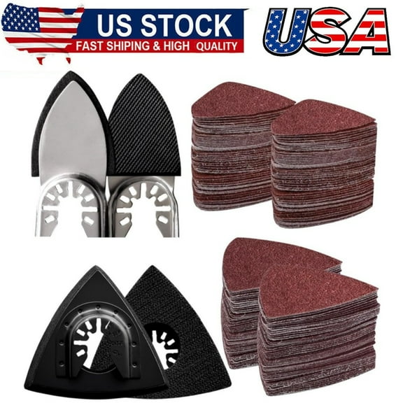 104Pcs Oscillating Tool Detail Sanding Pads Kit 2Pcs Triangle Sanding Pads