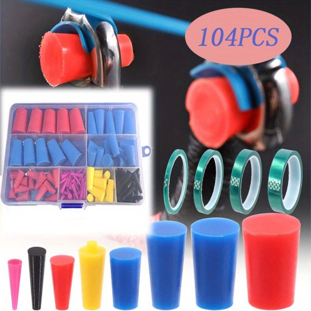 104Pcs Powder Coating Plugs and Tape Assortment Kit, Silicone Rubber ...