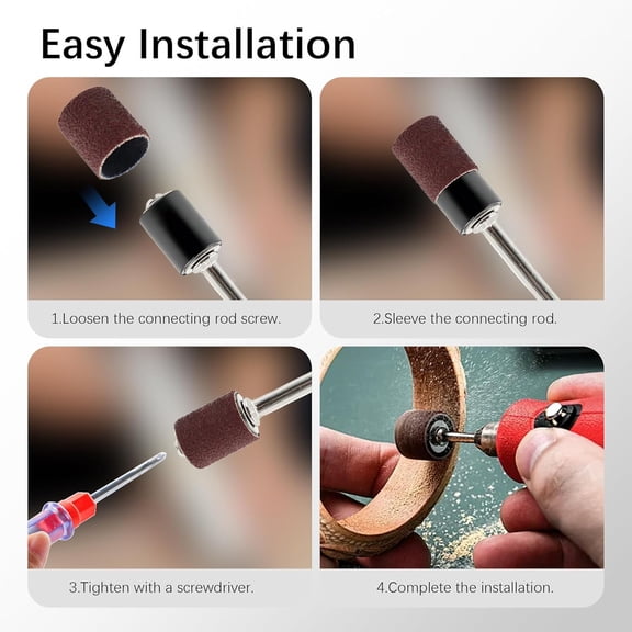 104Pcs Sanding Bits Kit for Dremel Rotary Tools 60Pcs 1/8" Shank Aluminum Oxide Grinding Stones 40Pcs Sanding Drums 4Pcs 1/8" Shank Drum Mandrels for Metal Rust Removal Polishing Smoothing Sharpening