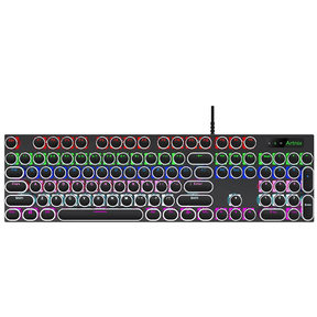 104Pcs/Set Universal Round Key Cap Keycaps for Cherry MX Mechanical Keyboard Backlit Design Black