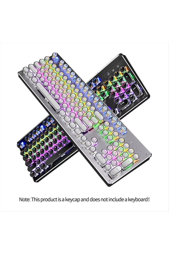 104Pcs/Set Universal Round Key Cap Keycaps for Cherry MX Mechanical Keyboard Backlit Design White