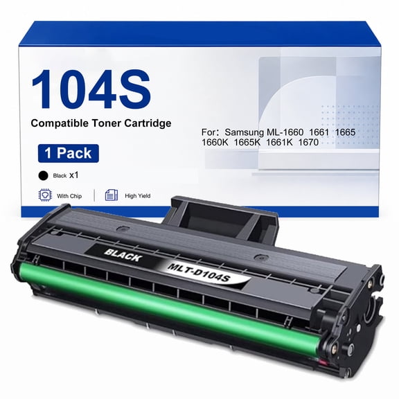 104S Toner Cartridge Compatible with Samsung 104S MLT-D104S SCX-3200 ML-1660 ML-1670 ML-1860 Printer(1 Pack)