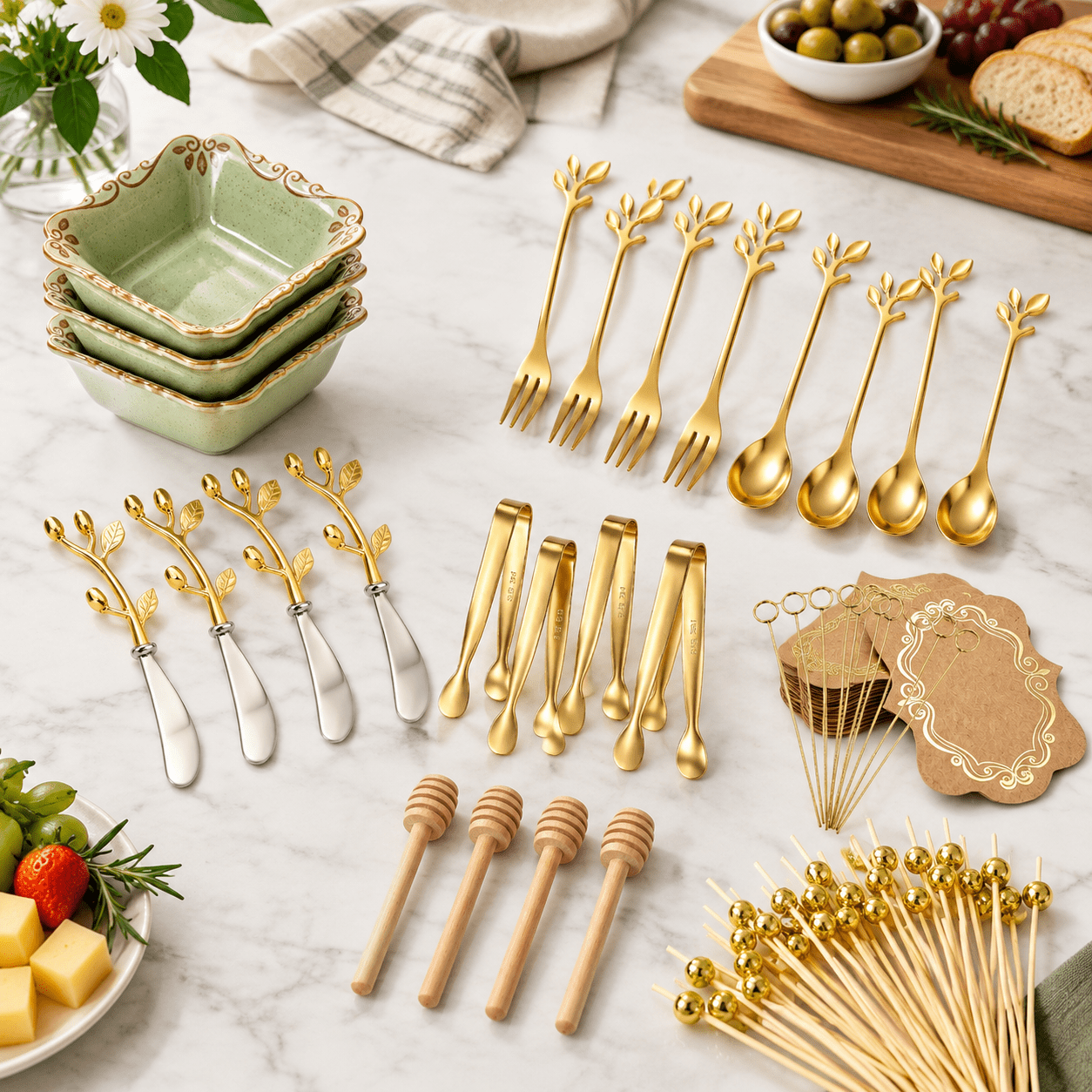 104charcuterieds Accessories Set Cheese Spreaders Ceramic Dipping ...