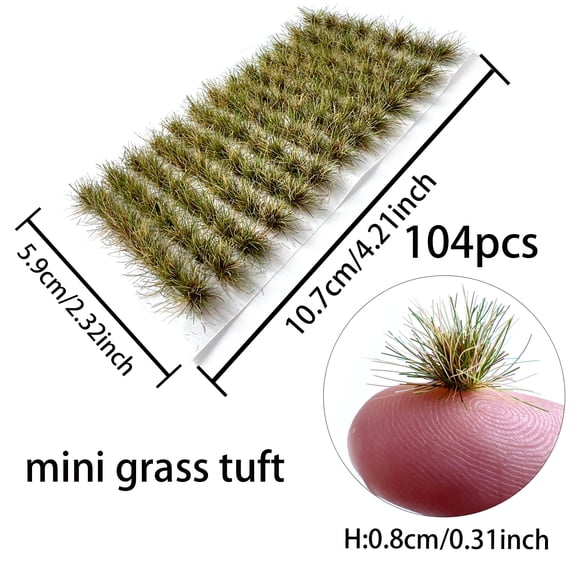 104pcs/120Pcs Static Grass Tuft Model Bushy Tufts Lowland Shrubs Tuft Terrain Model Kit for DIY Model Railway Train Landscape Fairy Garden Diorama Scenery