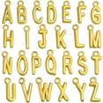 thumbnail image 1 of 104pcs (4 Sets) Golden Alphabet Letter Charms Alloy Double Sided A-Z Initial Letter Dangle Pendants for DIY Necklace Bracelet Jewelry Making Supplies, 1 of 7