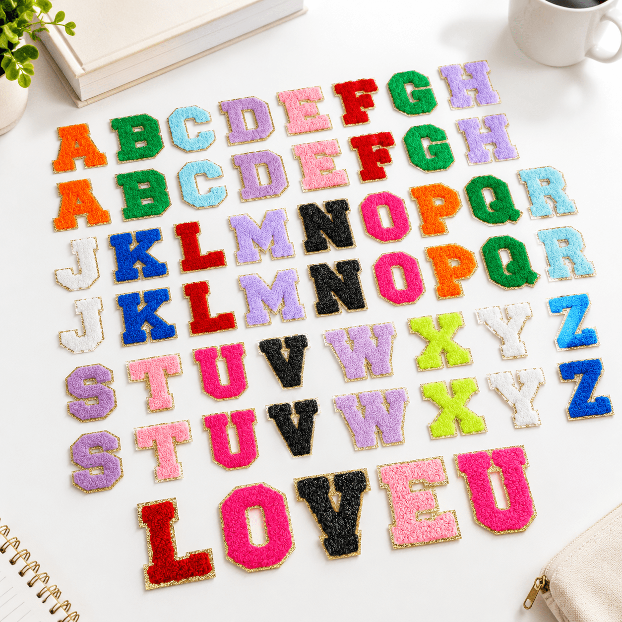 104sadhesive Chenille Letter Patches Letters For Clothing Fabric ...