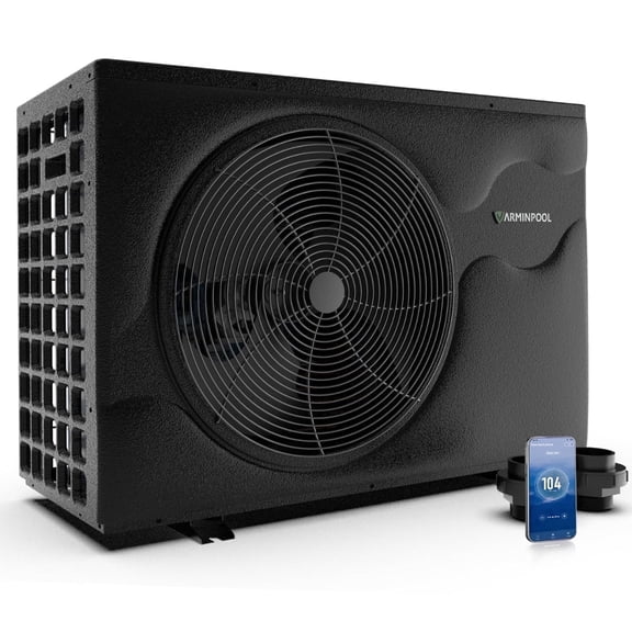 105,000BTU Swimming Pool Heat Pump, 30000 Gallon Electric Pool Heater Above and Inground Pool,WiFi App Control, Heating or Cooling Pool Heater 220V/60Hz