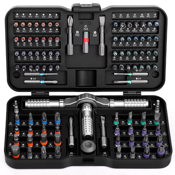 Superb 105 in 1 Magnetic Screwdriver Set, Multi Bit Magnetic Drive with Ratchet Handle, DIY Ratchet Screwdriver Set, Portable Repair Tool Kit for Furniture, Computer, Bicycle
