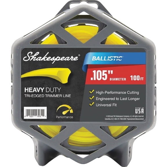 Shakespeare Mono Ballistic Universal Trimmer Line - Triangle Shape - 1 Piece, Multicolor