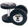 thumbnail image 1 of 105 - 125 lb. Pro Style Black Cast Iron Round Dumbbell Set w/ Straight Handle & Chrome Caps (Commercial Gym Quality) by Troy Barbell, 1 of 1