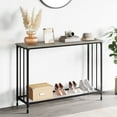 thumbnail image 1 of 105*30*81 Console Table, Sofa Tables Narrow Entryway Table with Glass Shelf and Metal Frame, 41.5” Behind Couch Table Industrial Hallway Table for Living Room, Foyer, Bedroom, Gray, 1 of 8