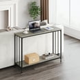 thumbnail image 1 of 105*30*81 Console Table, Sofa Tables Narrow Entryway Table with Glass Shelf and Metal Frame, 41.5” Behind Couch Table Industrial Hallway Table for Living Room, Foyer, Bedroom, Retro, 1 of 8