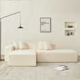 thumbnail image 1 of 105.51'' Modular Sectional Sofa Couch for Living Room, Sherpa Fabric L-Shape Couch, 5 Seater Modern Corner Sofa Couch with Chaise Lounge, Comfy Couch Without Installation,Beige, 1 of 9
