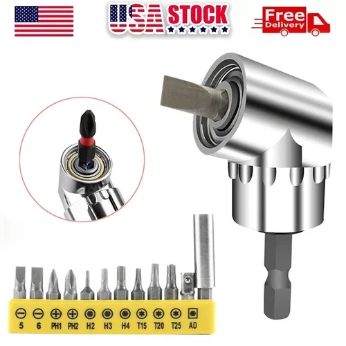 105 Angle Hex Drill Bit Driver Extension 1/4" Screwdriver Socket Holder Adapter