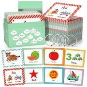105 Cards, 269 Pictures ABC Alphabet Flash Cards for Toddlers 2-4 Years, Toddler Flash Cards for 1,2,3,4,5,6 Years Kids, ABC Animals Fruits Vegetables Number Transportation Color Shape Sigh Words