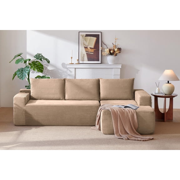 105" Cloud Sectional Couch with L-Shape Chaise,Modern Modular Sofa with Deep Seat, Upholstered Couches for Living Room Bedroom,No Assembly Required