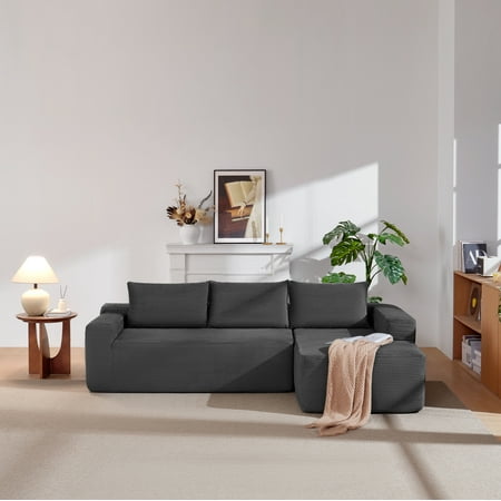 105" Cloud Sectional Couch with L-Shape Chaise,Modern Modular Sofa with Deep Seat, Upholstered Couches for Living Room Bedroom,No Assembly Required
