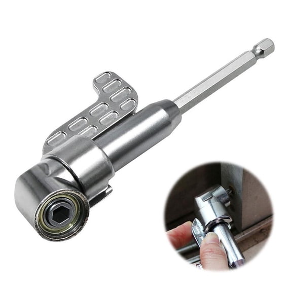 105 Degree Right Angle Drill Adapter for Tight Spaces - 5.5" Hex Shank Corner Extension for Screw Driving, Maintenance, and Repair