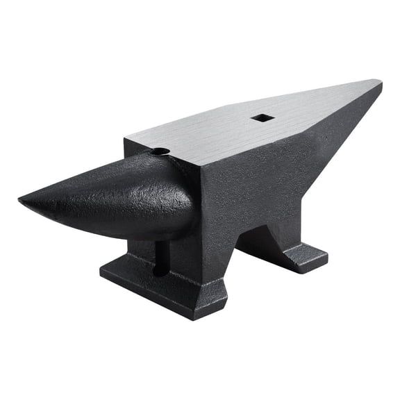 105 Lbs Single Horn Cast Iron Anvil Large Countertop Stable Base High Hardness Rugged Round Horn Blacksmith Anvil for Bending Shaping