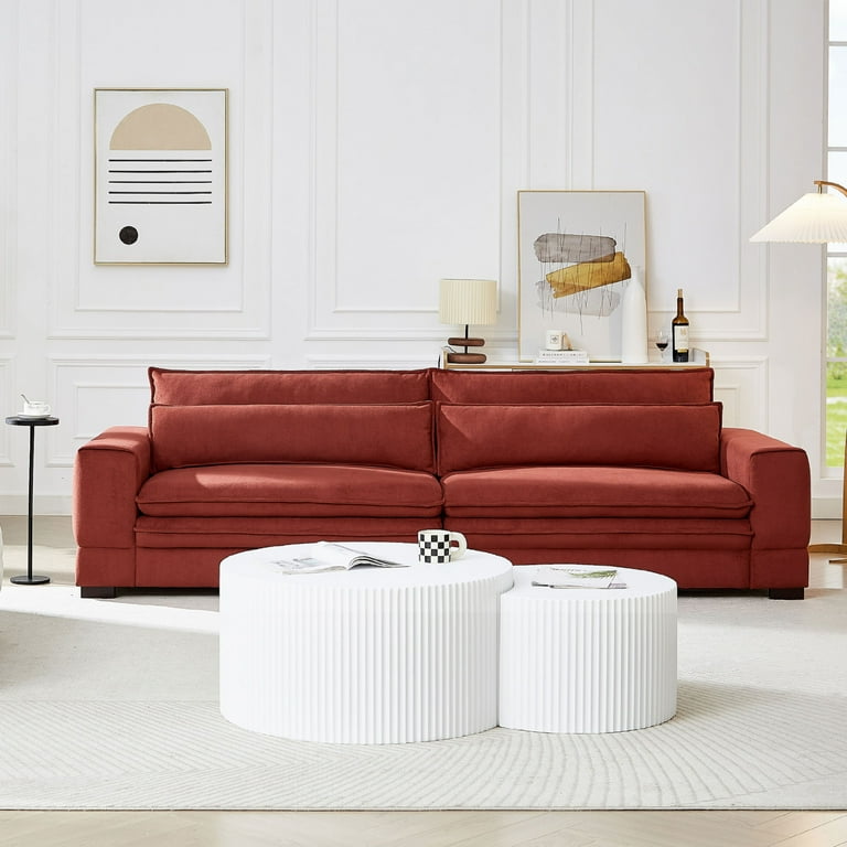 Couch Oversized Red Pillows 105