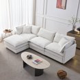 thumbnail image 1 of 105" Modular Sectional Sofa, Comfy Chenille Cloud Couch with Dual-Layer Cushions and Movable Ottoman, Deep Seat L-Shaped Couches for Living Room, Beige, 1 of 9
