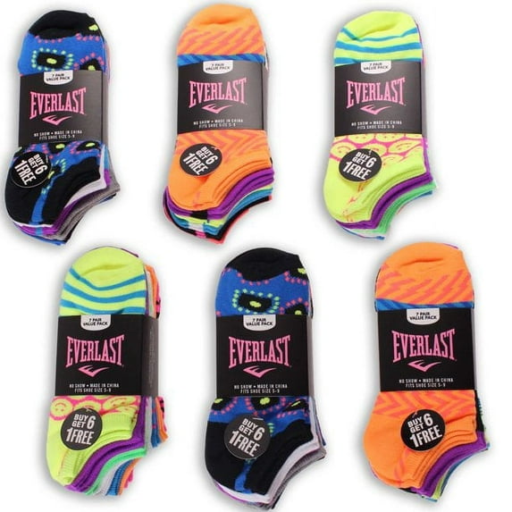 105 Pairs Wholesale Lot Everlast Socks Women's No Show Athletic Sock Size 9-11 (Fashion, 105Pair)