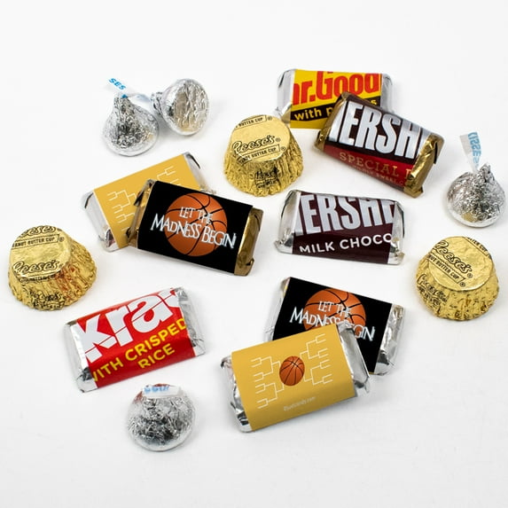105 Pcs Basketball Party Candy Favors Chocolate Mix Let the Madness Begin (1.75 lbs, Approx. 105 Pcs) - Yellow - By Just Candy