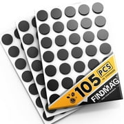 105 Pcs Round Magnets with Adhesive Backing, Flexible Self Adhesive Magnets for Crafts, Small Sticky Magnetic Dots for Hanging & Organizing Light Objects, Magnets for Whiteboard, Fridge, DIY…