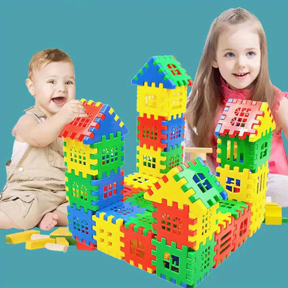 Little Tikes Waffle Blocks Interlocking Building Block Set with 60 Pieces Bag Multicolor for Indoor Outdoor Play First Construction Set For Toddlers Kids Girls Boys Ages 2 3 4 Walmart