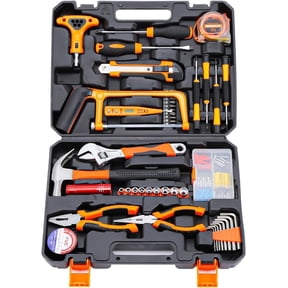 105 Piece General Household Tool Set in Toolbox Storage Case with Essential Hand Tools for Everyday Home Repairs, DIY and Crafts