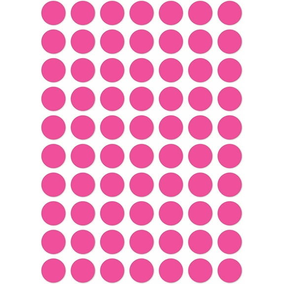 1050 3/4" Round Color Coding Circle Dot Label Stickers, 15 Sheets, 0.75 inch Fluorescent Pink