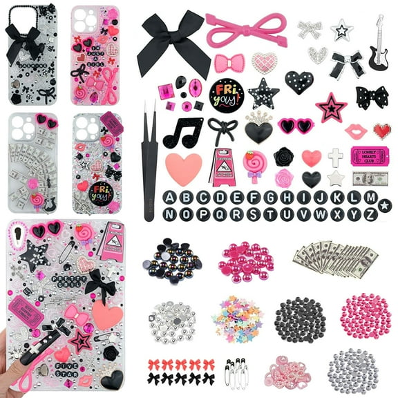 1050 Pcs Junk Phone Case Charms Kit, Charms For Customizing Cases, Cute Aesthetic Decor For Personalization