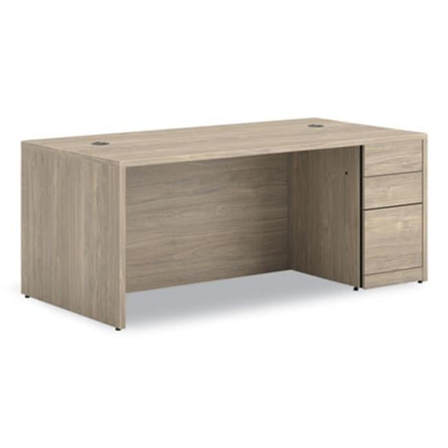 Kingswood Walnut Executive Desk with Filing Cabinet and Drawers