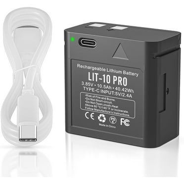 10500mAh Replacement  LIT-10 PRO Rechargeable Battery for SPYPOINT Trail Camera LINK-MICRO-LTE, CELL-LINK, LM2, LINK-MICRO-S-LTE, FLEX M, for 3.85V Hunting Camera Battery 【with Type-C Cable】