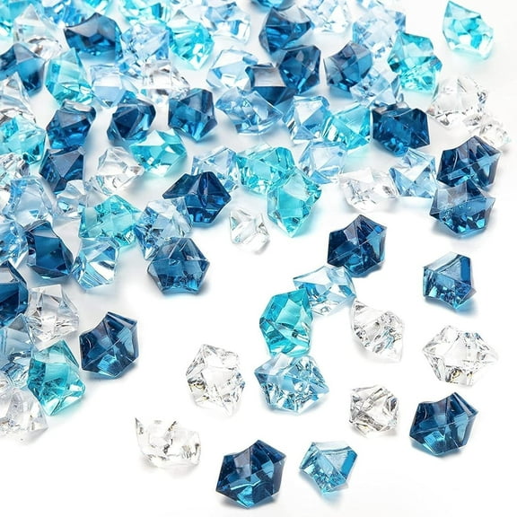 1050PCS Mixed Blue Fake Ice, Fake Diamonds, Vase Fillers Clear Rocks for Fish Tank Table Scatter Decor