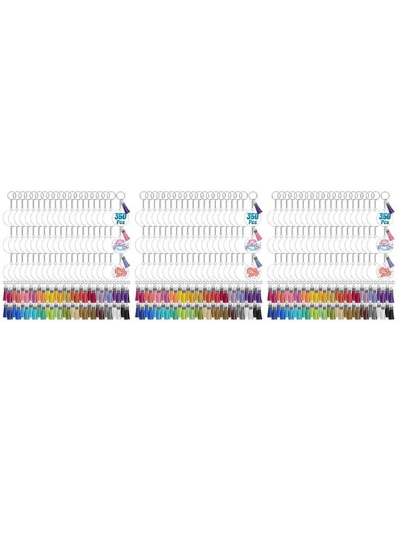 1050Pcs Acrylic Clear Keychain Blanks for Vinyl with Blanks, Tassels, Jump Rings, Keychain Rings for DIY Keychain Craft