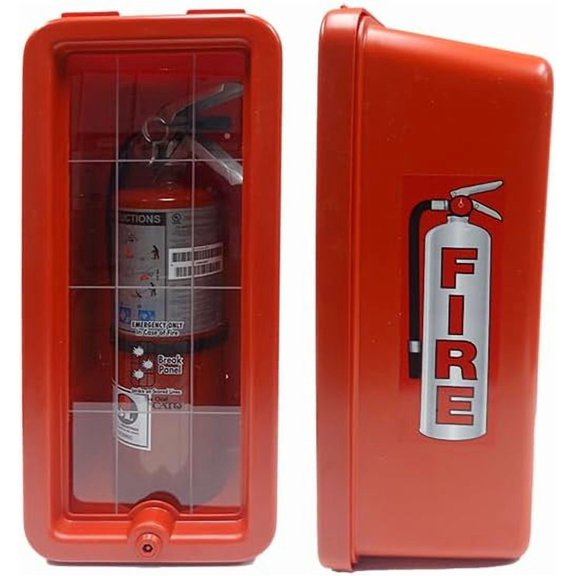 10551-H Red Plastic Chief Fire Extinguisher Cabinet for 2-1/2 or 5 lb. Extinguisher, with Hammer and Cylinder Lock