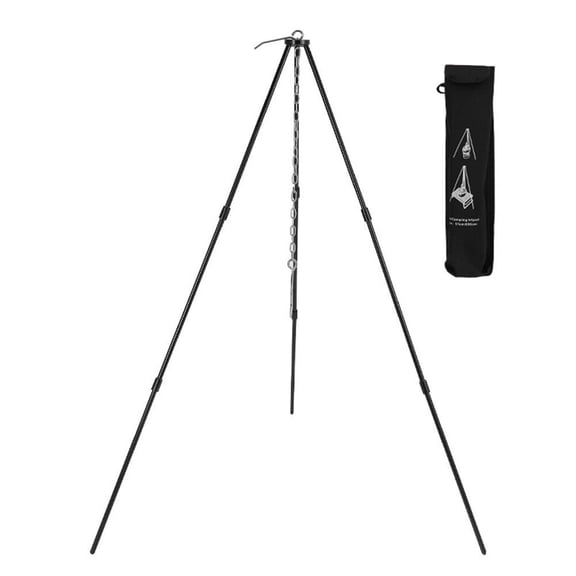 105Cm Aluminum Campfire Tripod Portable Adjustable Cooking Support Stand