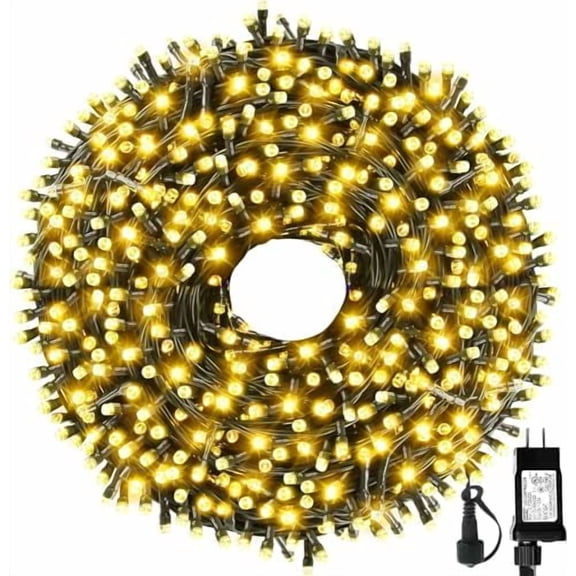 105FT 300LEDs Christmas Lights Outdoor Indoor 8 Modes for Christmas Tree Party Decoration, 100% UL Listed (Warm White)