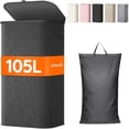 thumbnail image 1 of 105L Large Laundry Basket with Lid, Laundry Hamper with Plastic Handles and Removable Bag, Foldable Tall Dirty Clothes Hampers for Laundry for Laundry Room, Bedroom, Bathroom, Dorm, Dark Gray, 1 of 8