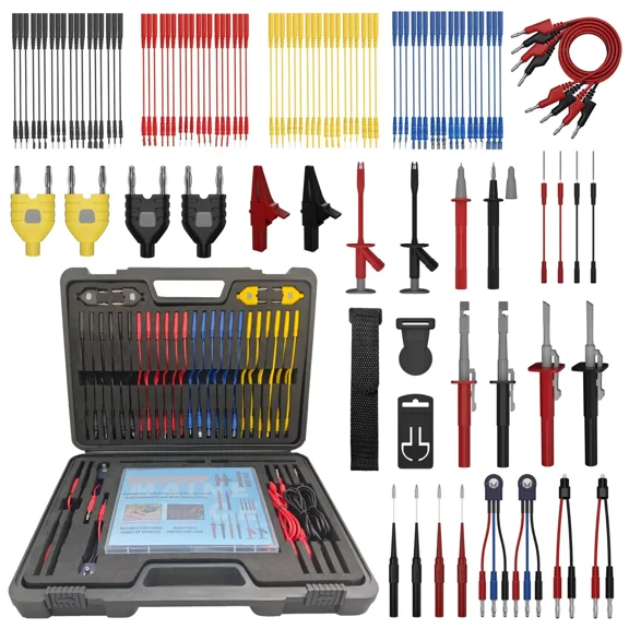 105PCS Automotive Circuit Test Lead Kit with Puncture Probes & Multimeter Hanging Kits, Universal Test Lead Set for Car Truck Motorcycle Electronic Diagnostic Testing