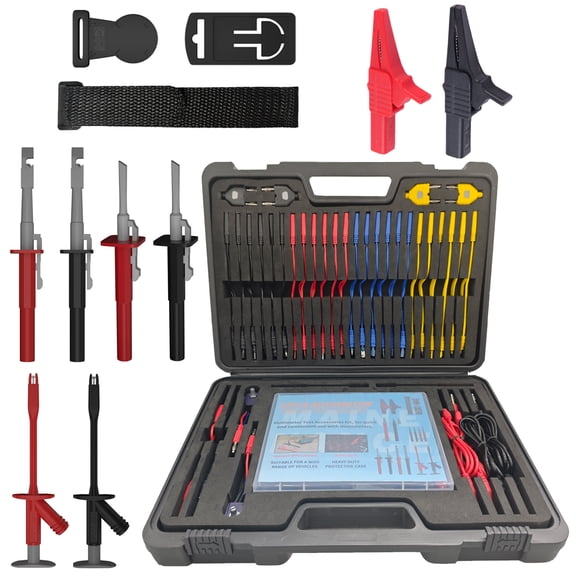 105PCS Automotive Circuit Test Lead Kit with Puncture Probes & Multimeter Hanging Kits, Universal Test Lead Set for Car Truck Motorcycle Electronic Diagnostic Testing