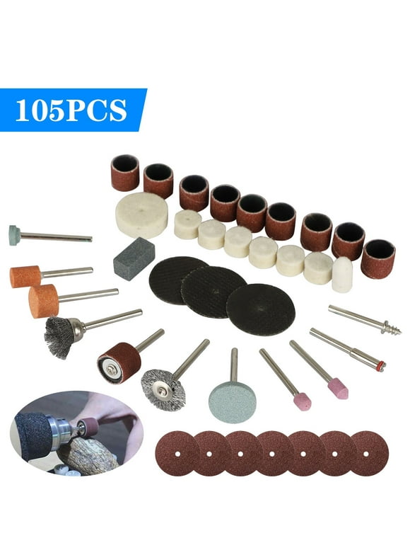 105Pcs Rotary Tool Accessories Set, EEEkit Electric Grinding Attachment Kit, Multi Rotary Tool Accessories Set, Grinding Polishing Drilling Kit Fit for Dremel Tool